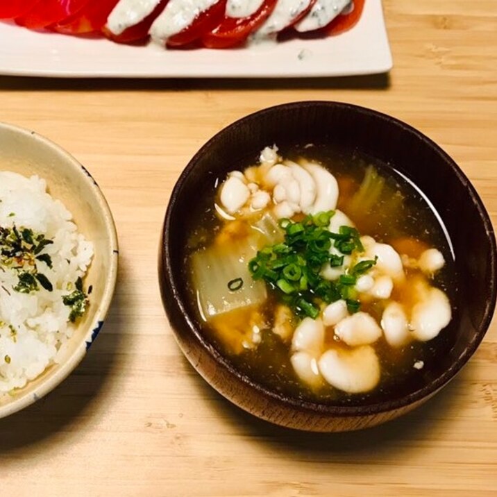 とろーりぷりぷり！白子と白菜の生姜スープ